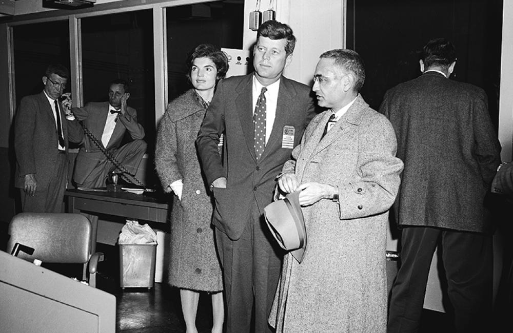The Kennedys arrive at the Oak Ridge Research Reactor with ORNL Director Alvin Weinberg in 1959.