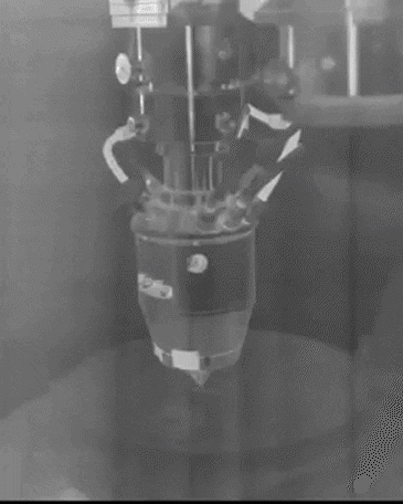 The Transformational Challenge Reactor Demonstration Program uses thermal imaging to actively monitor the direct deposition of stainless steel to 3D print a component. Credit: Oak Ridge National Laboratory, U.S. Dept. of Energy
