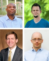 (From top left, clockwise) Valentino Cooper, Gaute Hagen, Matthias Schindler and Jason Hayward are 2013 awardees in the Department of Energy's Early Career Research Program.