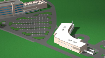 The Joint Institute for Neutron Sciences will sit adjacent to the  Spallation Neutron Source's administration building on Chestnut  Ridge.