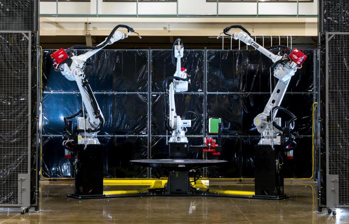Large-scale metal hybrid manufacturing platform.