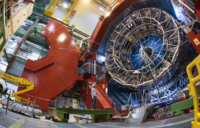 ALICE’s magnet doors open to provide access to detectors undergoing upgrades. Julien Marius Ordan/CERN