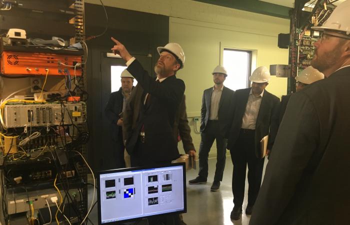 Ray Newell of LANL speaks at the QKD demonstration hosted by EPB in Chattanooga. Image credit: Brian Williams/Oak Ridge National Laboratory, U.S. Dept. of Energy