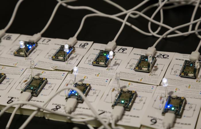 ORNL researchers are leading virtual STEM outreach activities, such as an Internet of Things demonstration in which participants in ORCSGirls control an LED board remotely.