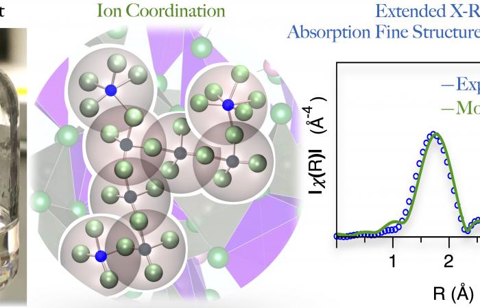 Researchers combined experiment and theory to model the structure and dynamics of nickel as a corrosion product in the molten salt environment. Credit: Santanu Roy/ORNL, U.S. Dept. of Energy