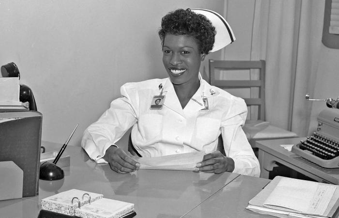 President Harry Truman selects ORNL nurse Doris Scott to serve on the Industrial Health Section of the President’s Commission for Health. The committee’s purpose is to inventory and study national health needs and related education. Credit: ORNL