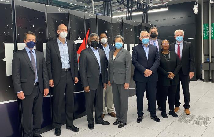 The lab's extraordinary achievement of reaching exascale reflects the power of partnership shared with Deputy Secretary of Energy David Turk and DOE Office of Science Director Asmeret Asefaw Berhe, CEO of AMD Lisa Su and CEO of HPE Antonio Neri.