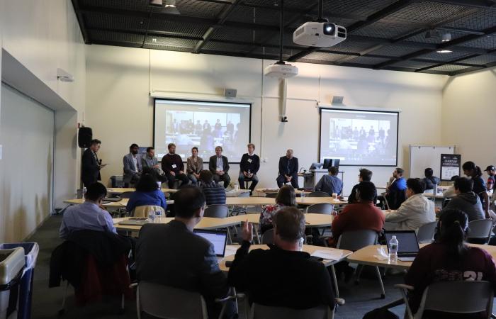 Throughout a series of panel discussions, quantum scientists and engineers discussed their professional experiences and considered the opportunities and challenges that the future quantum workforce faces. Credit: Yuheng Chen/Purdue University