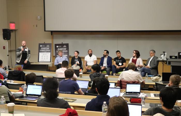 Throughout a series of panel discussions, quantum scientists and engineers discussed their professional experiences and considered the opportunities and challenges that the future quantum workforce faces. Credit: Yuheng Chen/Purdue University