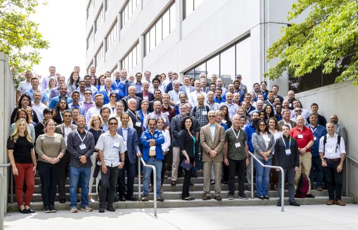 Attendees of SMC23 pose for their annual group photo in downtown Knoxville, TN.