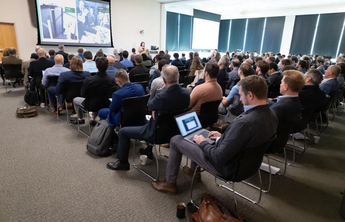 Workshop attendees listen to opening remarks from Alison Hahn, Director of Nuclear Reactor Deployment in the Department of Energy’s Office of Nuclear Energy at the Molten Salt Reactor Workshop on Wednesday, October 25, 2023. Credit: Carol Morgan/ORNL, U.S. Dept. of Energy