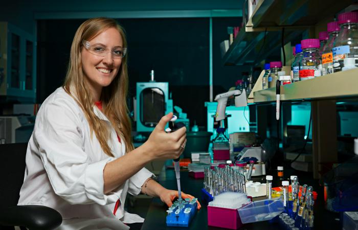 Mallory Ladd is a Bredesen Center student working with the NGEE-Arctic program at ORNL, seeking a better understanding of how soil water chemistry affects the aboveground environment. Photo courtesy, Jason Richards.