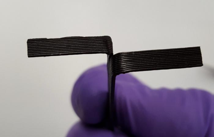 Researchers at ORNL developed a scalable processing technique to 3D print a plant-based composite material. Credit: Ngoc Nguyen/Oak Ridge National Laboratory, U.S. Dept. of Energy