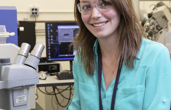 ORNL intern Rachel Seibert is researching TRISO particles—a promising fuel type for next-generation high temperature gas-cooled reactors—by studying several interfaces of the fuel particle through transmission electron microscopy and energy dispersive x-r