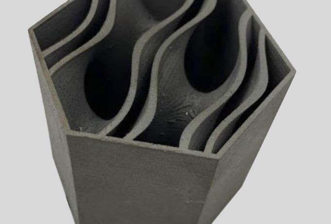 3D printed hexagonal component with wave shaped interior structure