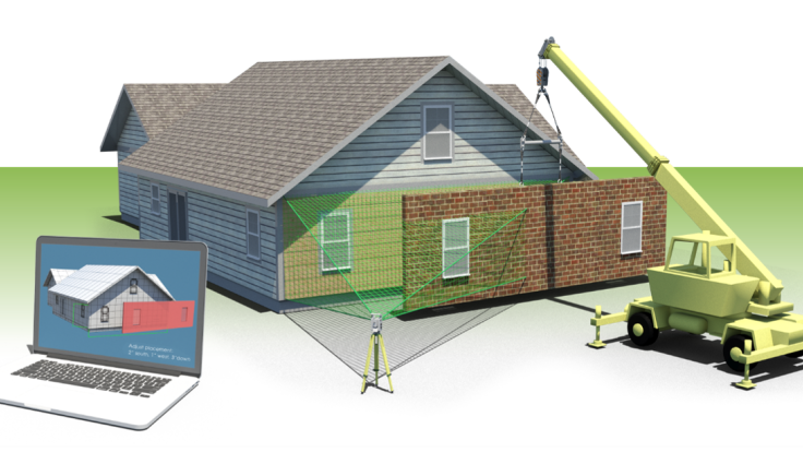 Oak Ridge National Laboratory researchers developed a real-time evaluation tool that makes it easier for aging buildings to be retrofitted with energy efficient prefabricated panels by providing accurate onsite installation measurements that guide the installation process. Credit: ORNL, U.S. Dept. of Energy
