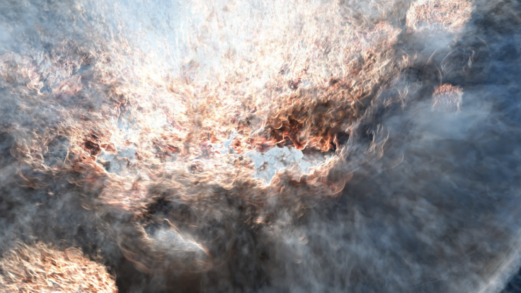 Visualization of an outflow of galactic wind at a single point in time