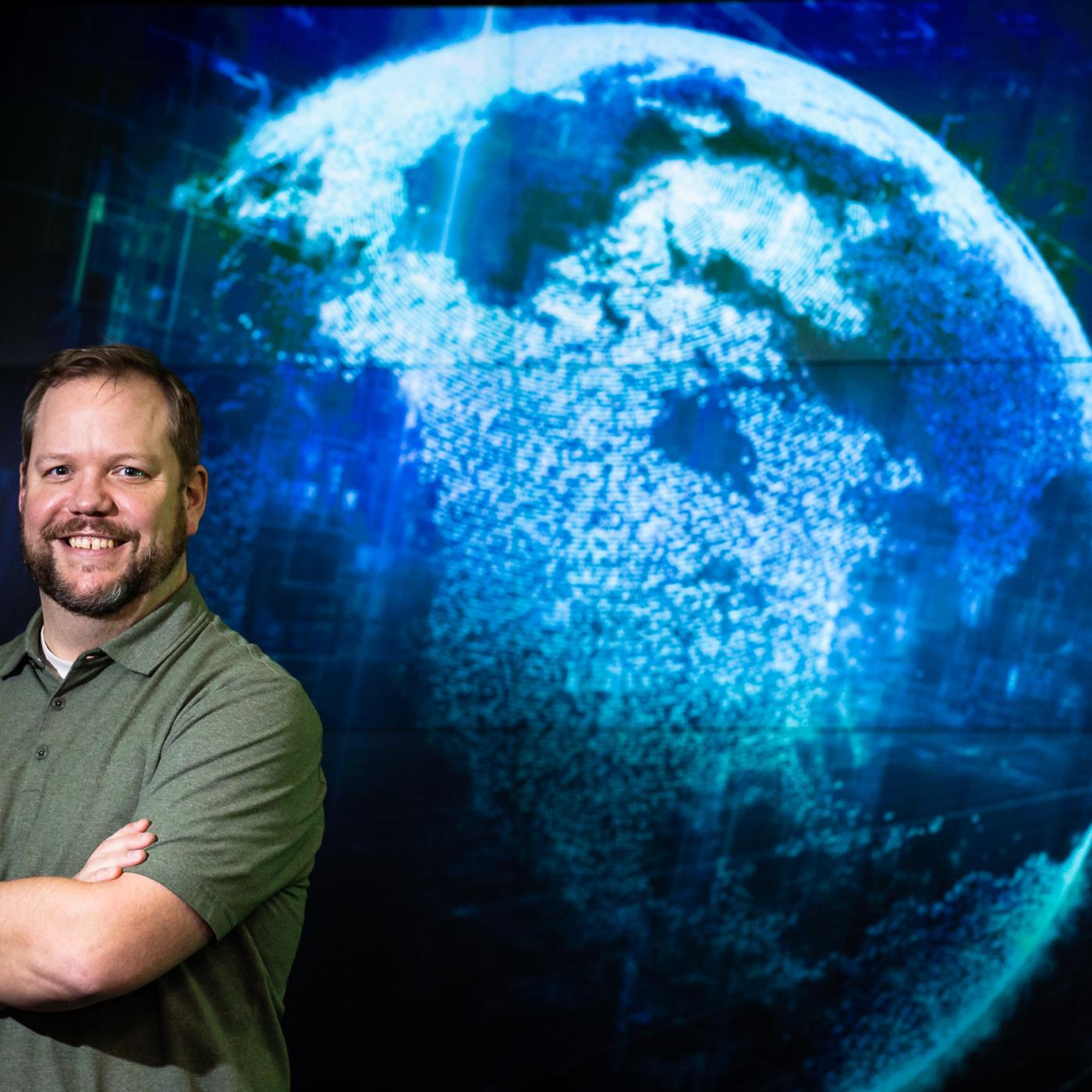 ORNL’s Cory Stuart is head of data systems and cybersecurity for the DOE Atmospheric Radiation Measurement user facility. Credit: Carlos Jones/ORNL, U.S. Dept. of Energy