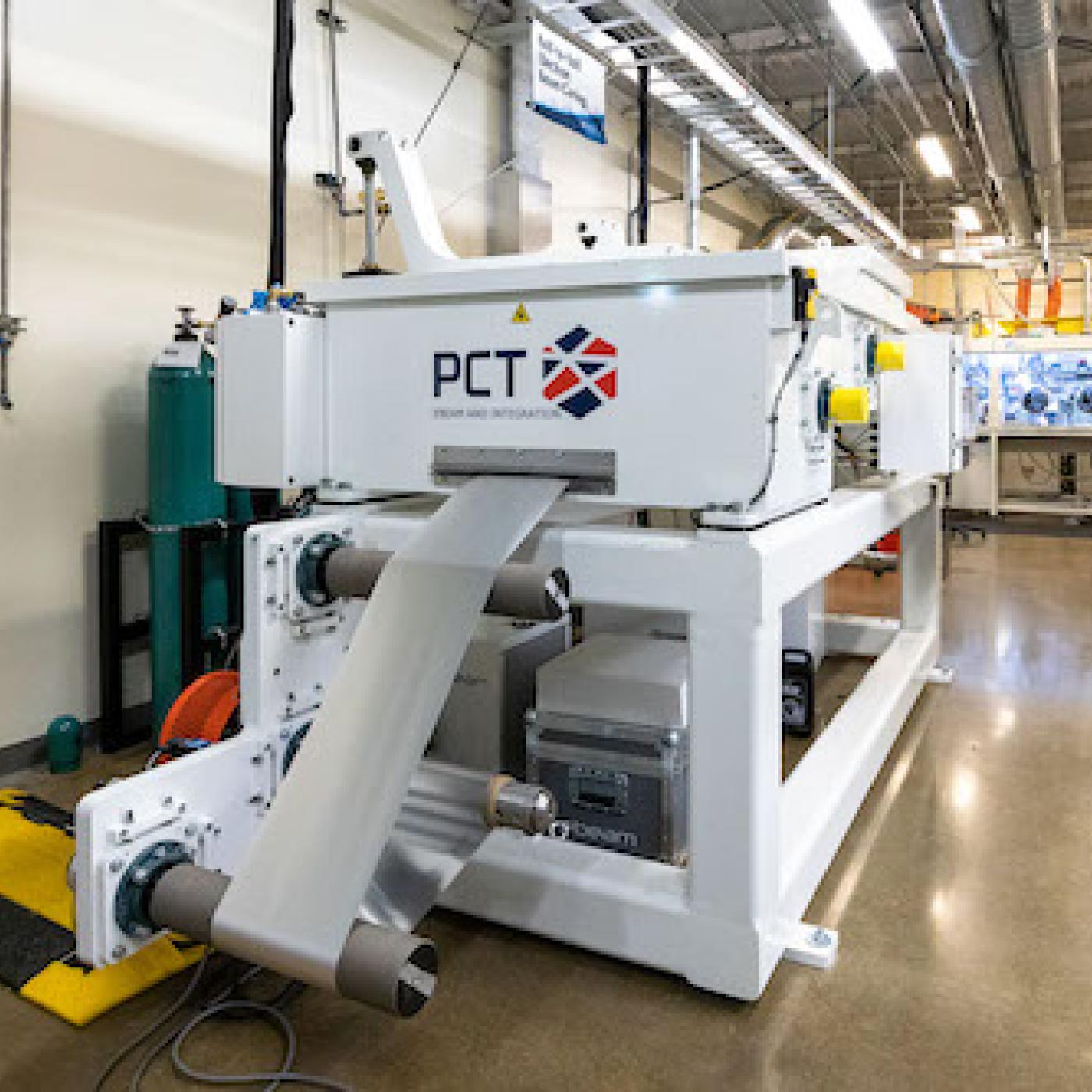 ORNL’s RapidCure improves lithium-ion electrode production by producing electrodes faster, reducing the energy necessary for manufacturing and eliminating the need for a solvent recycling unit. Credit: Carlos Jones/ORNL, U.S. Dept. of Energy