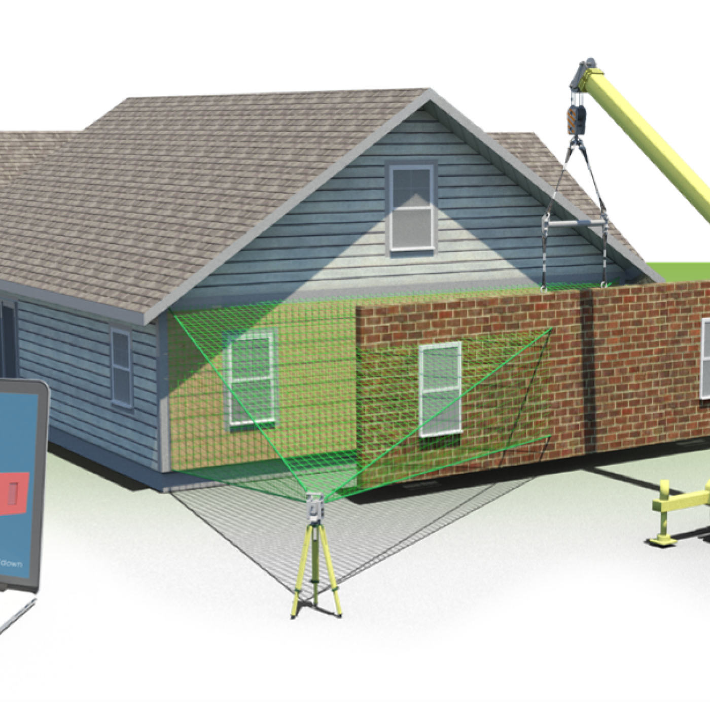 Oak Ridge National Laboratory researchers developed a real-time evaluation tool that makes it easier for aging buildings to be retrofitted with energy efficient prefabricated panels by providing accurate onsite installation measurements that guide the installation process. Credit: ORNL, U.S. Dept. of Energy