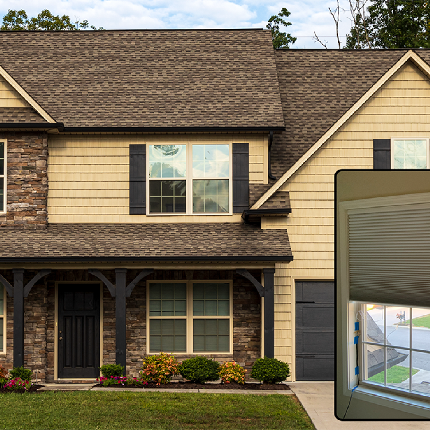 Oak Ridge National Laboratory researchers tested the performance of cellular shades in a two-story residential home in the Southeast and proved coverings with a honeycomb structure provide significant energy savings during winter and can potentially reduce carbon emissions. Credit: ORNL, U.S. Dept. of Energy