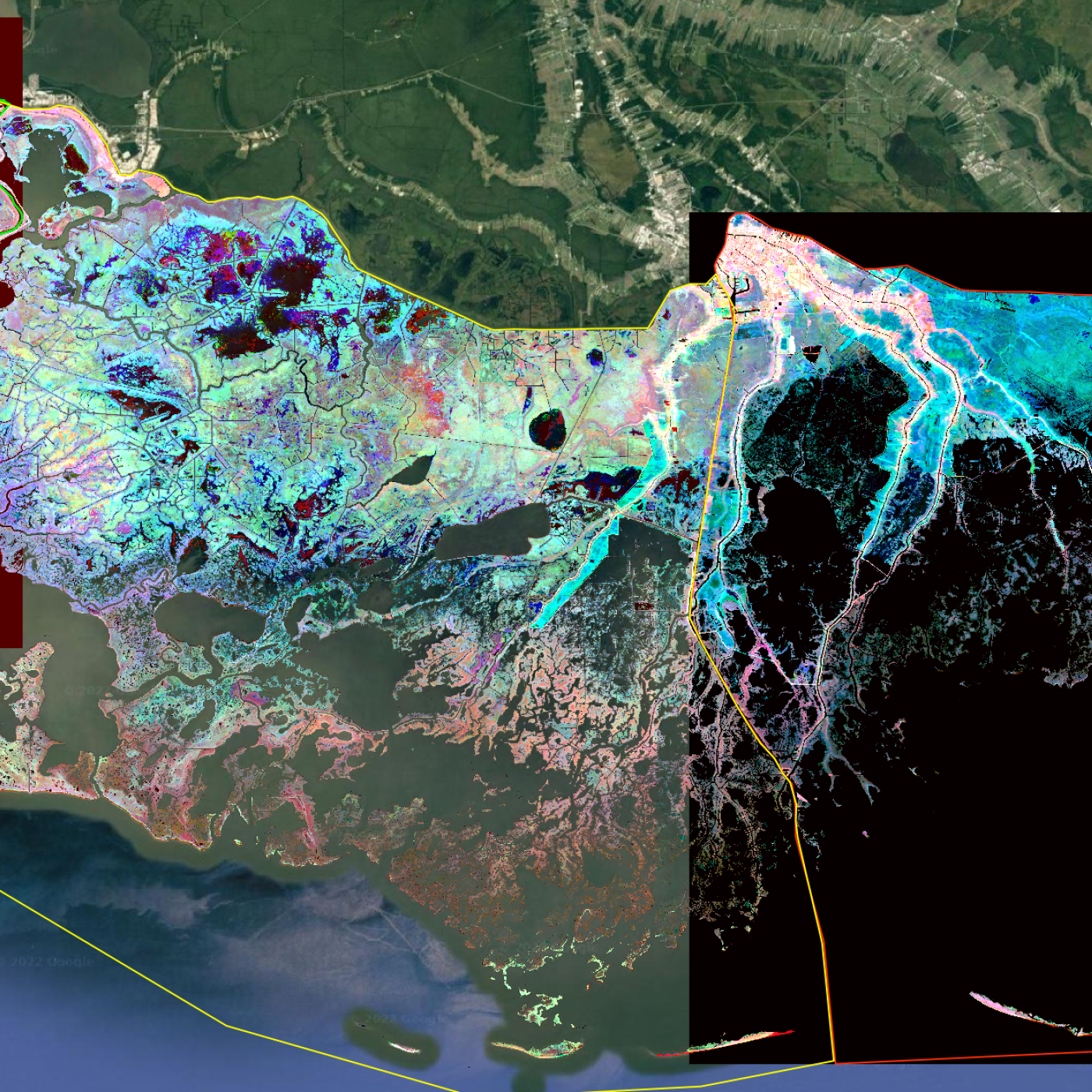 The ORNL DAAC gathers, processes, archives and distributes information on key land processes, including the shifting ecological and geomorphological features of the U.S. Atchafalaya and Terrebonne basins gathered by the NASA Delta-X mission shown here. Credit: NASA Delta-X