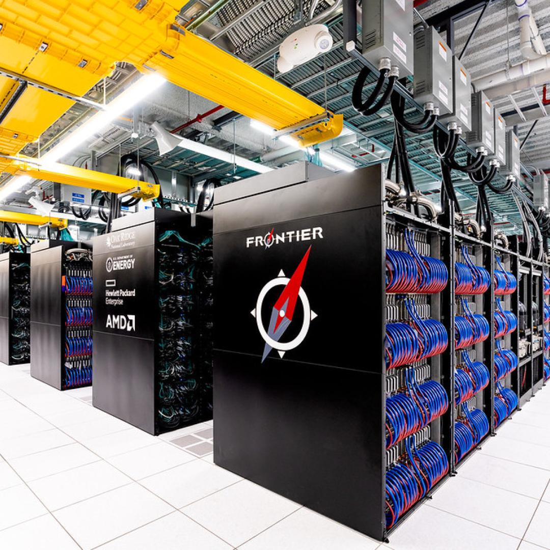 The Frontier exascale supercomputer at Oak Ridge National Laboratory. Credit: Carlos Jones/ORNL, U.S. Dept. of Energy