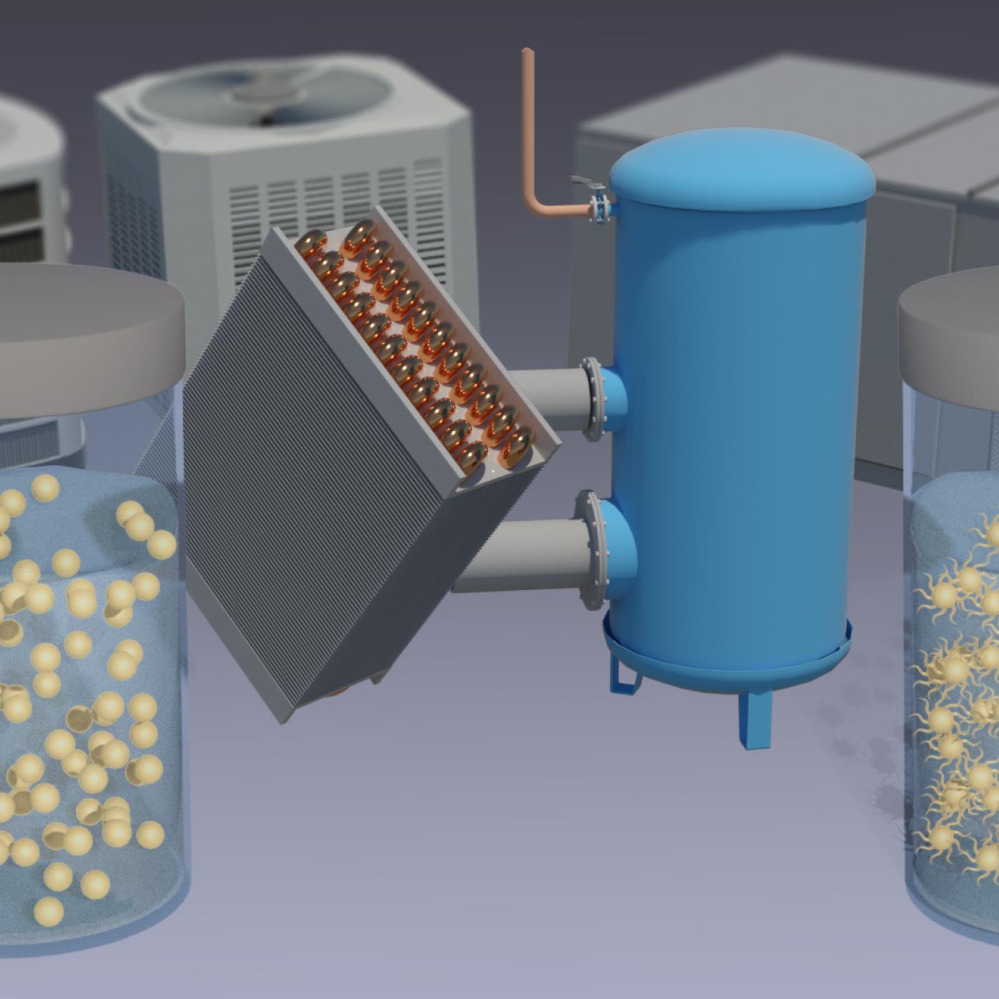 ORNL researchers found that a polyelectrolyte additive can improve the stability and performance of a salt hydrate PCM, enhancing the potential for use in heat pumps. Credit: ORNL, U.S. Dept. of Energy