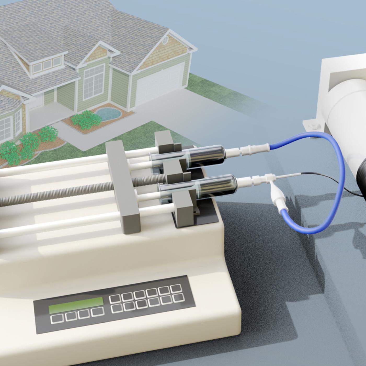 An encapsulation system developed by ORNL researchers prevents salt hydrates, which are environmentally friendly thermal energy storage materials, from leaking and advances their use in heating and cooling applications. Credit: Andy Sproles/ORNL, U.S. Dept. of Energy