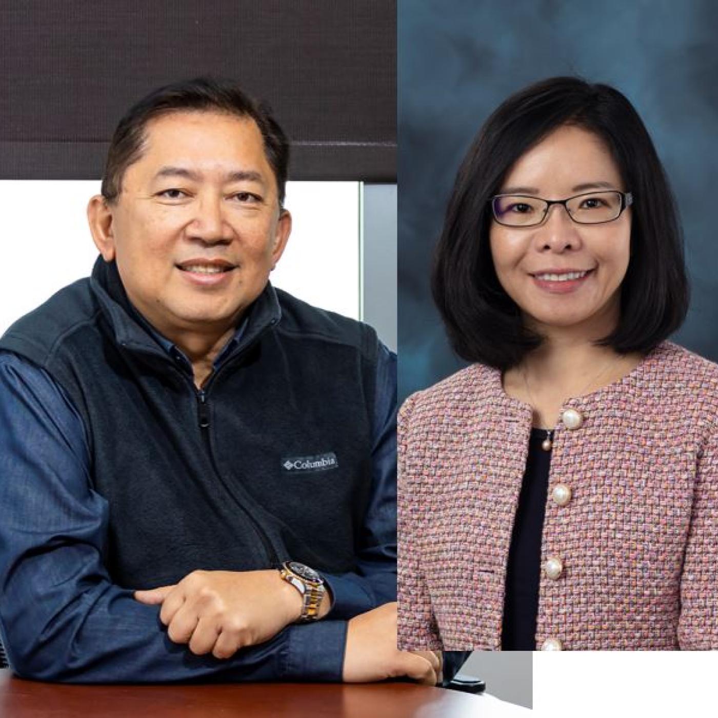Chi and Advincula are both posting for an individual photo that have been pieced together to create one graphic