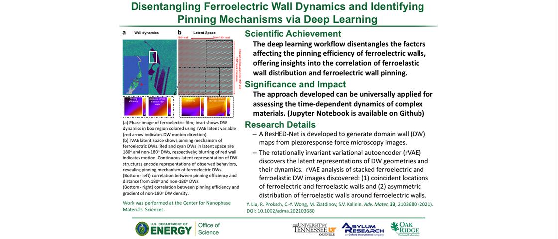 Disentangling Ferroelectric Wall Dynamics and Identifying Pinning Mechanisms via Deep Learning