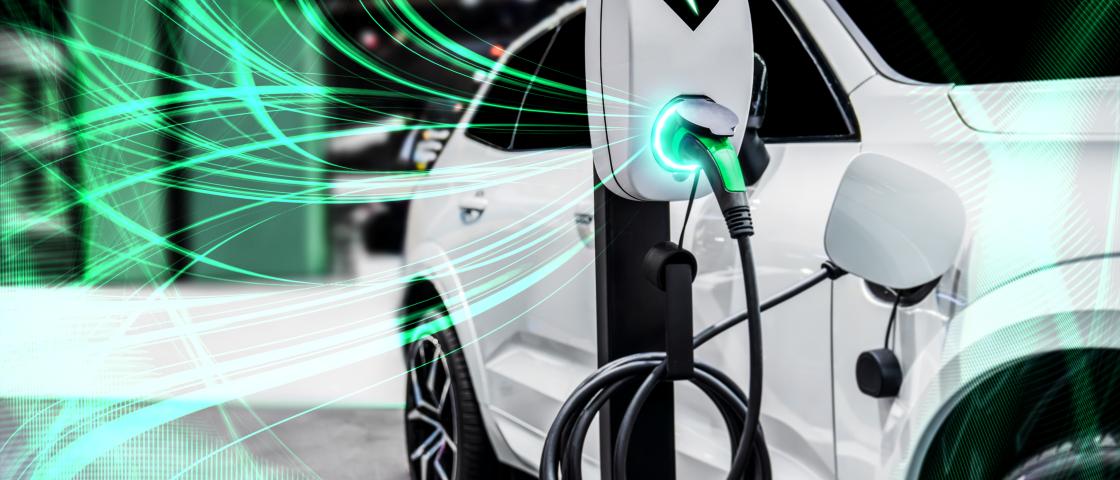 Electric vehicle charging illustration