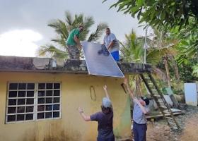 Solar panels funded by the Honnold Foundation are installed in Adjuntas, Puerto Rico. Credit: Fabio Andrade