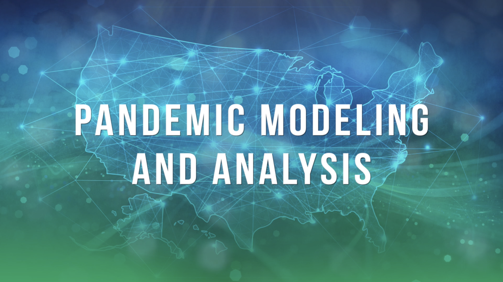 Pandemic Modeling and Analysis graphic with map