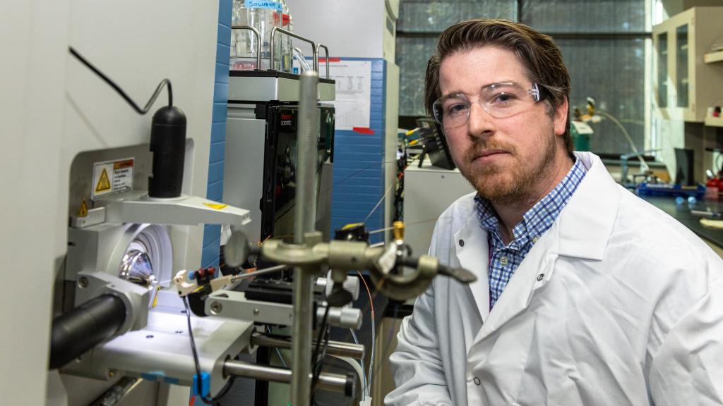 Paul Abraham uses mass spectrometry to study proteins.
