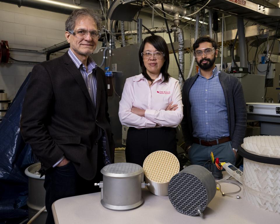 ORNL’s Costas Tsouris, Xin Sun and Eduardo Miramontes