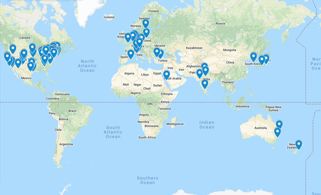 ICONS attendee locations