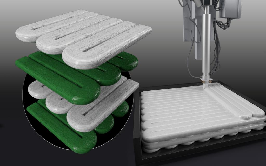 ORNL researchers combined additive manufacturing with conventional compression molding to produce high-performance thermoplastic composites, demonstrating the potential for the use of large-scale multimaterial preforms to create molded composites. Credit: ORNL/U.S. Dept. of Energy