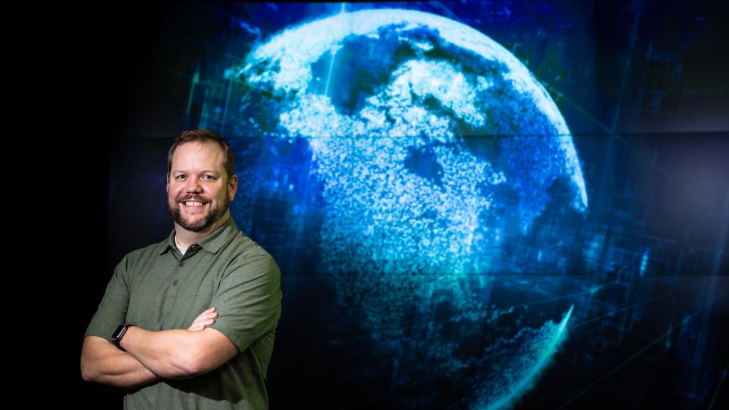 ORNL’s Cory Stuart is head of data systems and cybersecurity for the DOE Atmospheric Radiation Measurement user facility. Credit: Carlos Jones/ORNL, U.S. Dept. of Energy