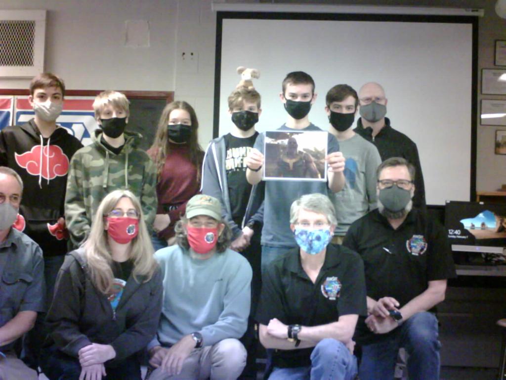 The RamSat team tests the onboard cameras by taking group photos in Todd Livesay's classroom during final testing and assembly. Credit: Ian Goethert/ORNL, U.S. Dept. of Energy