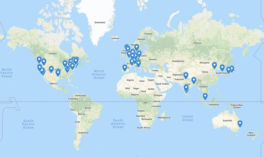 Attendee locations