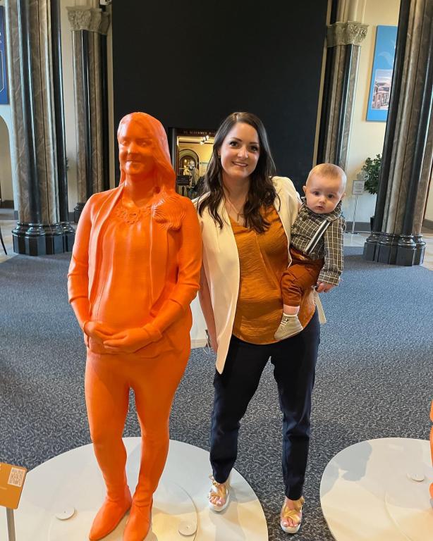 Oak Ridge National Laboratory scientist Amy Elliott was among women featured with a life-sized statue recognizing women in STEM in a new exhibit, IfThenSheCan, at the Smithsonian to commemorate Women in History month. Credit: Amy Elliott