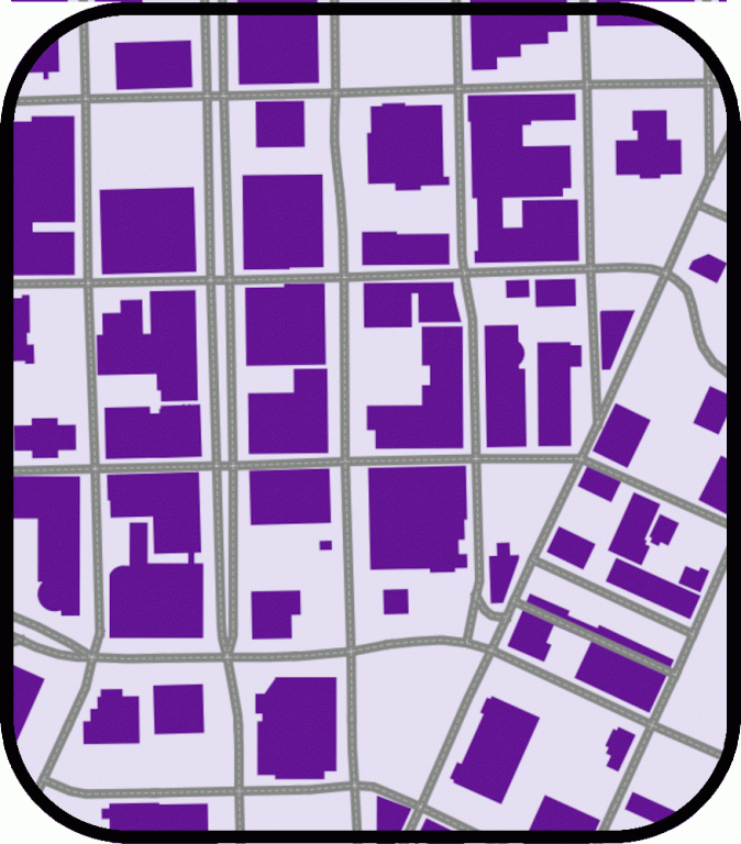 A zoomed in view of downtown Chattanooga’s sensors, which allowed the researchers to create building occupancy schedules that could enable improved energy efficiency and faster emergency responses. Credit: Andy Berres/ORNL, U.S. Dept. of Energy 