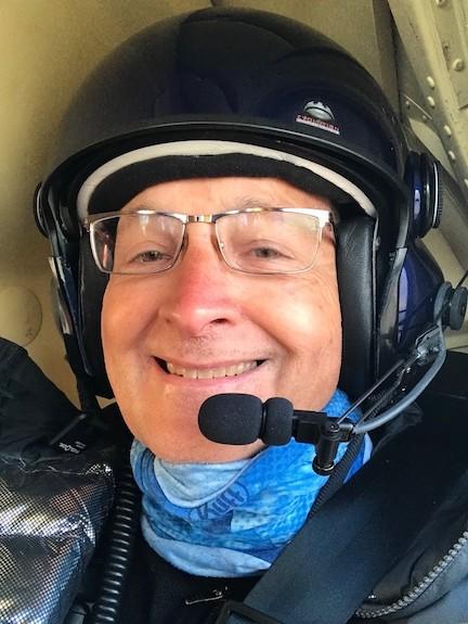 Wullschleger in the helicopter, Credit: Stan Wullschleger/ORNL