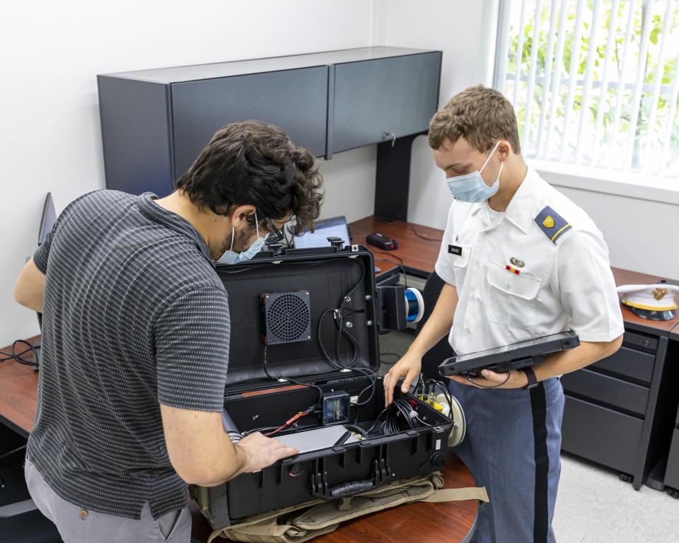 ORNL hosts West Point Cadet Andrew Sanchez (right)