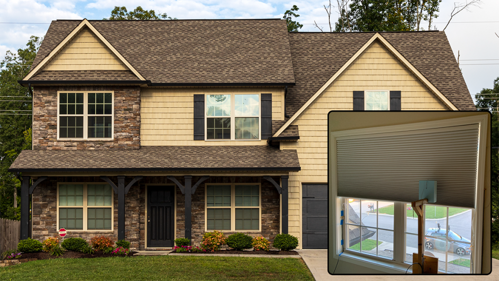 Oak Ridge National Laboratory researchers tested the performance of cellular shades in a two-story residential home in the Southeast and proved coverings with a honeycomb structure provide significant energy savings during winter and can potentially reduce carbon emissions. Credit: ORNL, U.S. Dept. of Energy