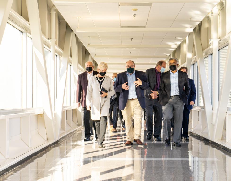 Herwig shared the impacts of neutron science with Secretary of Energy Jennifer Granholm during a tour of SNS in November 2021. Credit: Carlos Jones/ORNL, U.S. Dept. of Energy