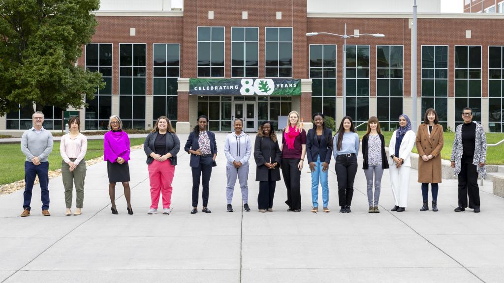 Professional women in the IAEA’s Lise Meitner Programme 2023 cohort and supporters assembled at ORNL. Credit: Carlos Jones/ORNL, U.S. Dept. of Energy