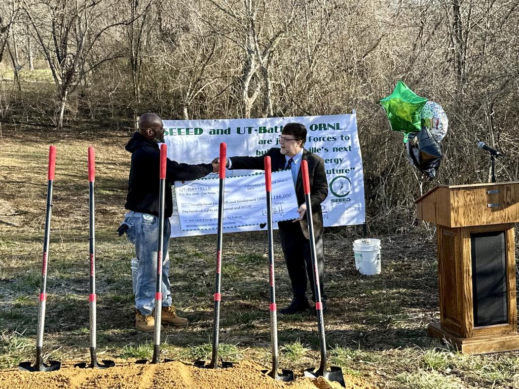 Oak Ridge National Laboratory’s managing contractor, UT-Battelle, presented a donation of $186,000 to Socially Equal Energy Efficient Development, or SEEED, to support the nonprofit’s third green solar home as part of their Green Construction Program.