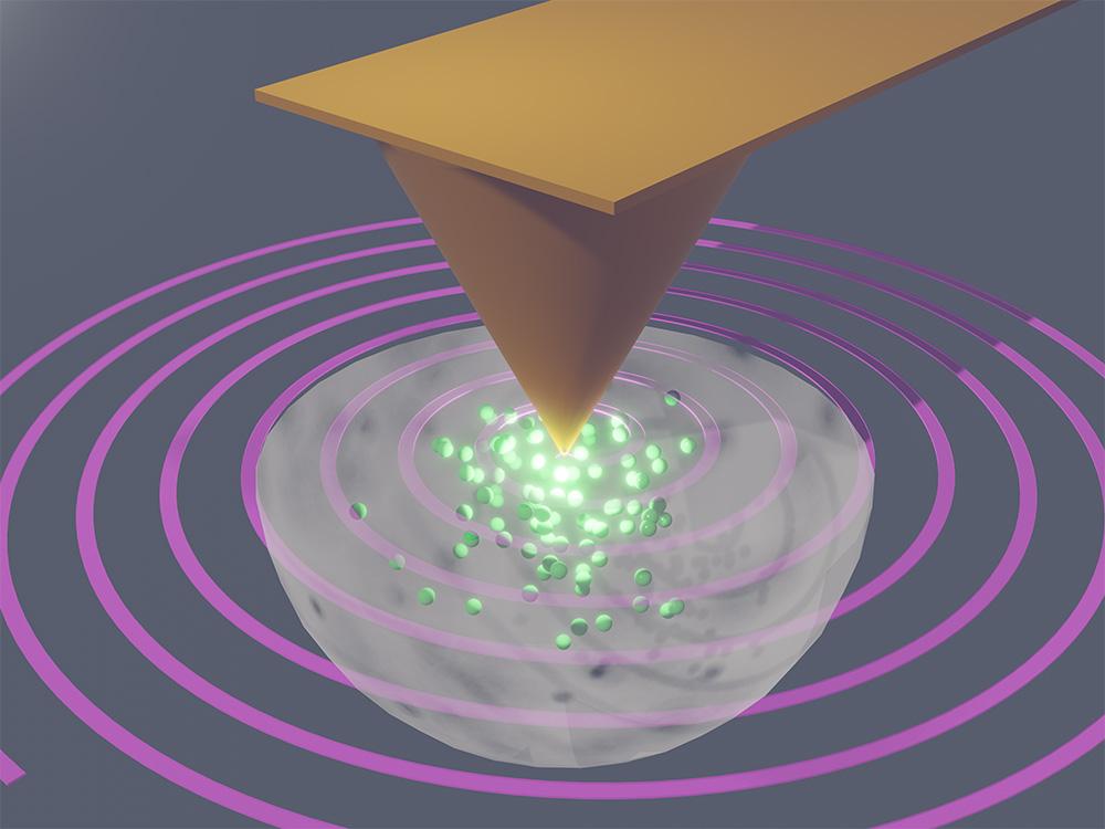 Spiral-tip motion combined with image reconstruction techniques is an approach that can help scientists better understand the behavior of an electric charge at the microscopic level, vital for improving batteries and electronic devices. Credit: Stephen Jesse/ORNL, U.S. Dept. of Energy